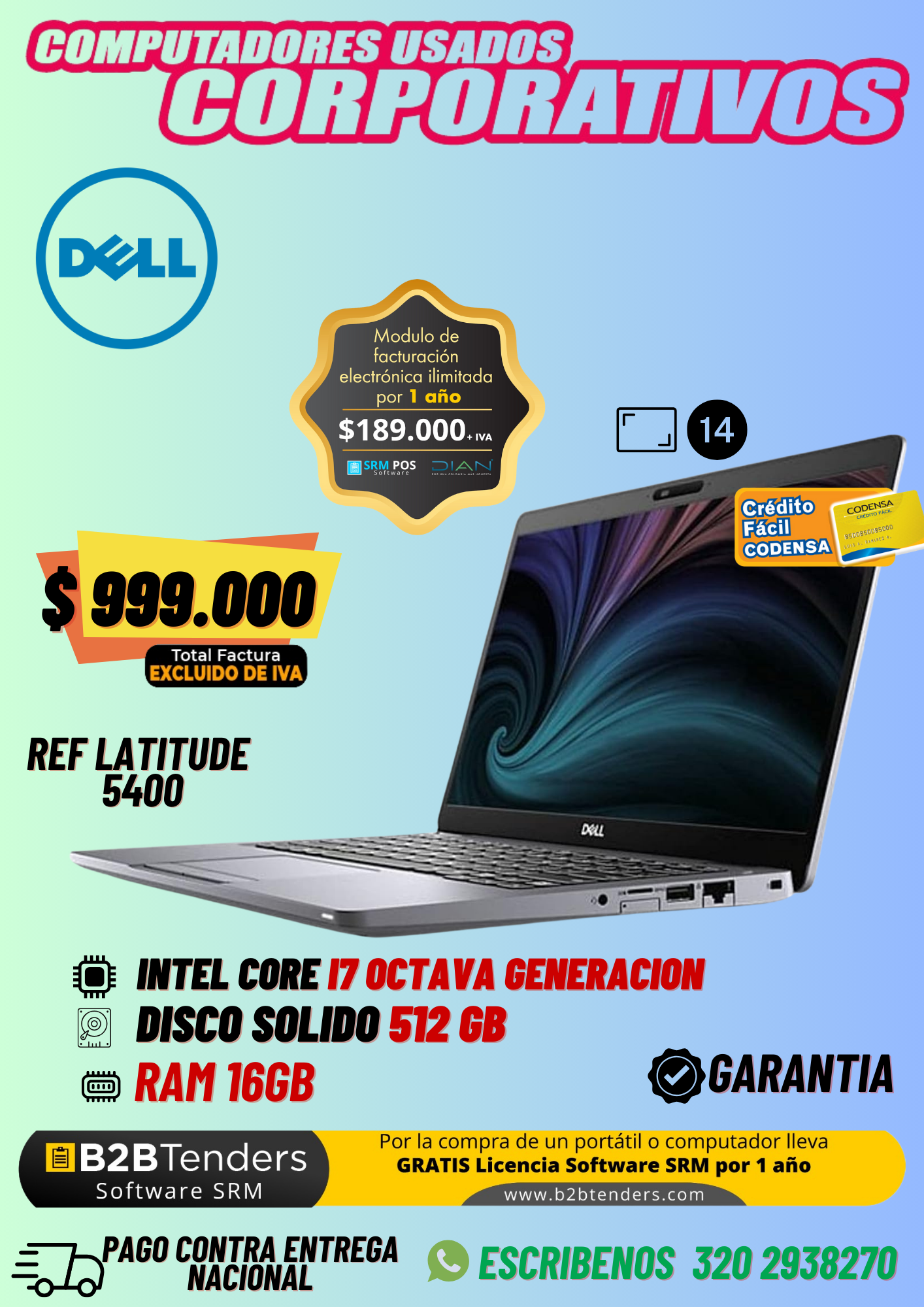 Dell latitude 5400 INTEL®CORE™ I7